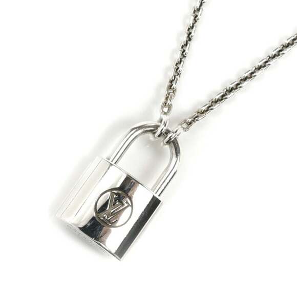 LOUIS VUITTON Silver Lockit Necklace